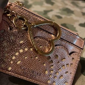 Victoria’s Secret card case keychain, pink